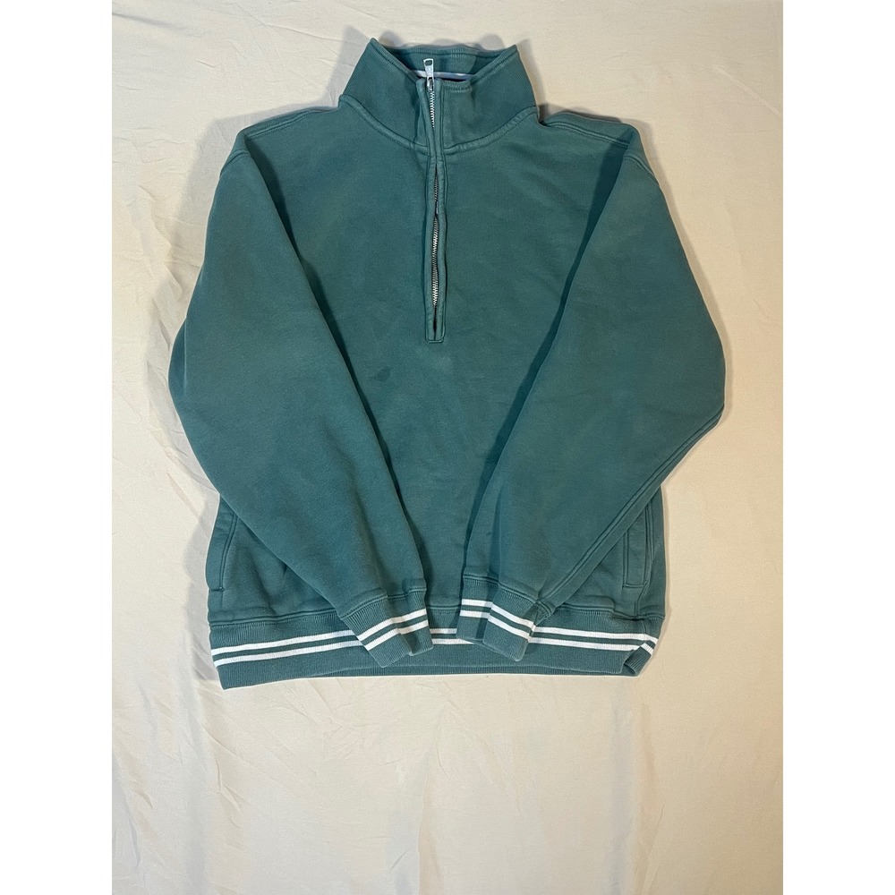 Abercrombie & Fitch Soft A&F Max Essentials Quarter Zip Sweatshirt Green XS